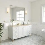 Chicago 60" Single Vanity, Glossy White, w/ 3 CM Tajnar Eclos Top