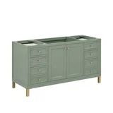 Chicago 60" Single Vanity, Smokey Celadon, w/ Single Hole 3CM White Zeus Silestone® Top & Backsplash