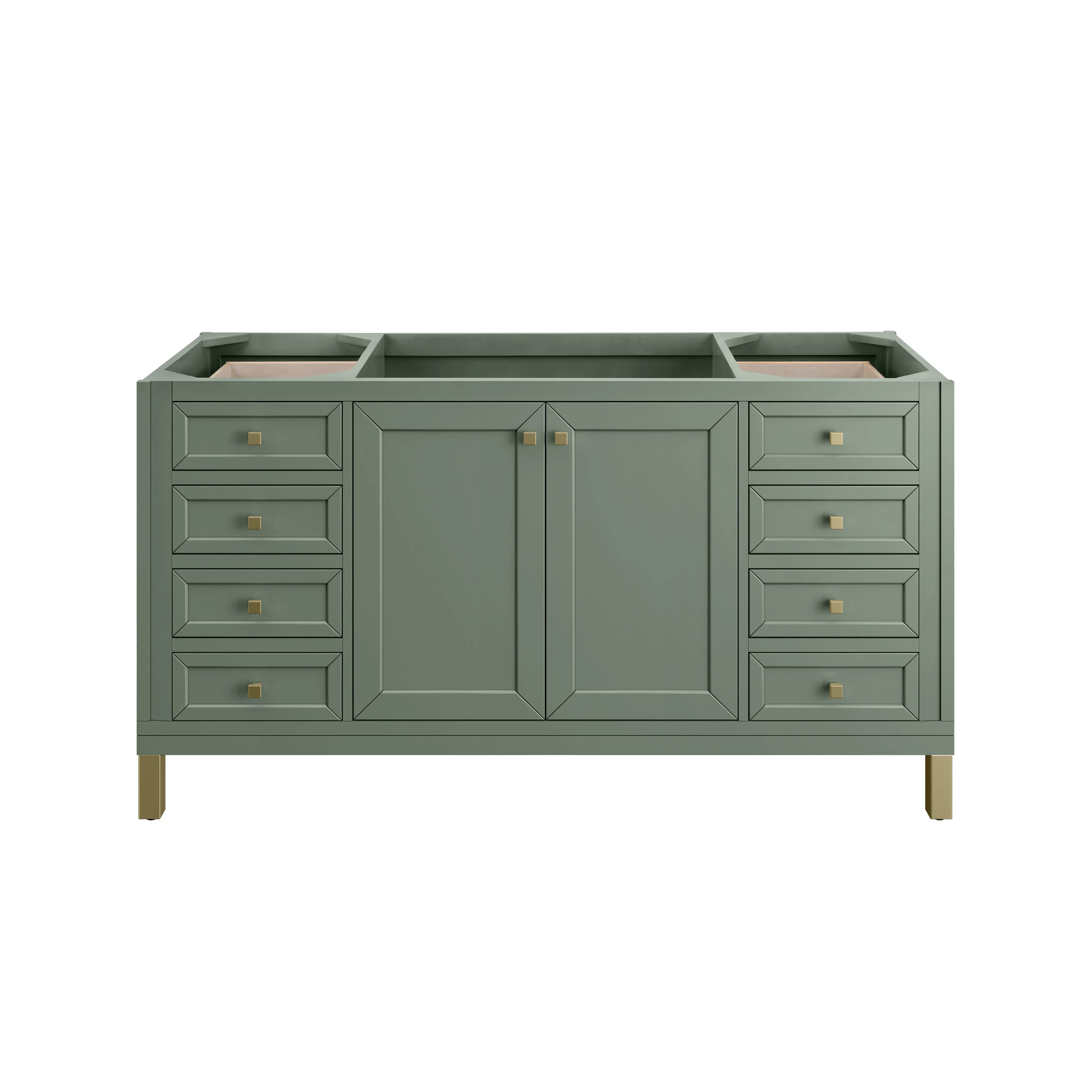 Chicago 60" Single Vanity, Smokey Celadon, w/ Single Hole 3CM White Zeus Silestone® Top & Backsplash