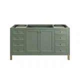 Chicago 60" Single Vanity, Smokey Celadon, w/ Single Hole 3CM White Zeus Silestone® Top & Backsplash