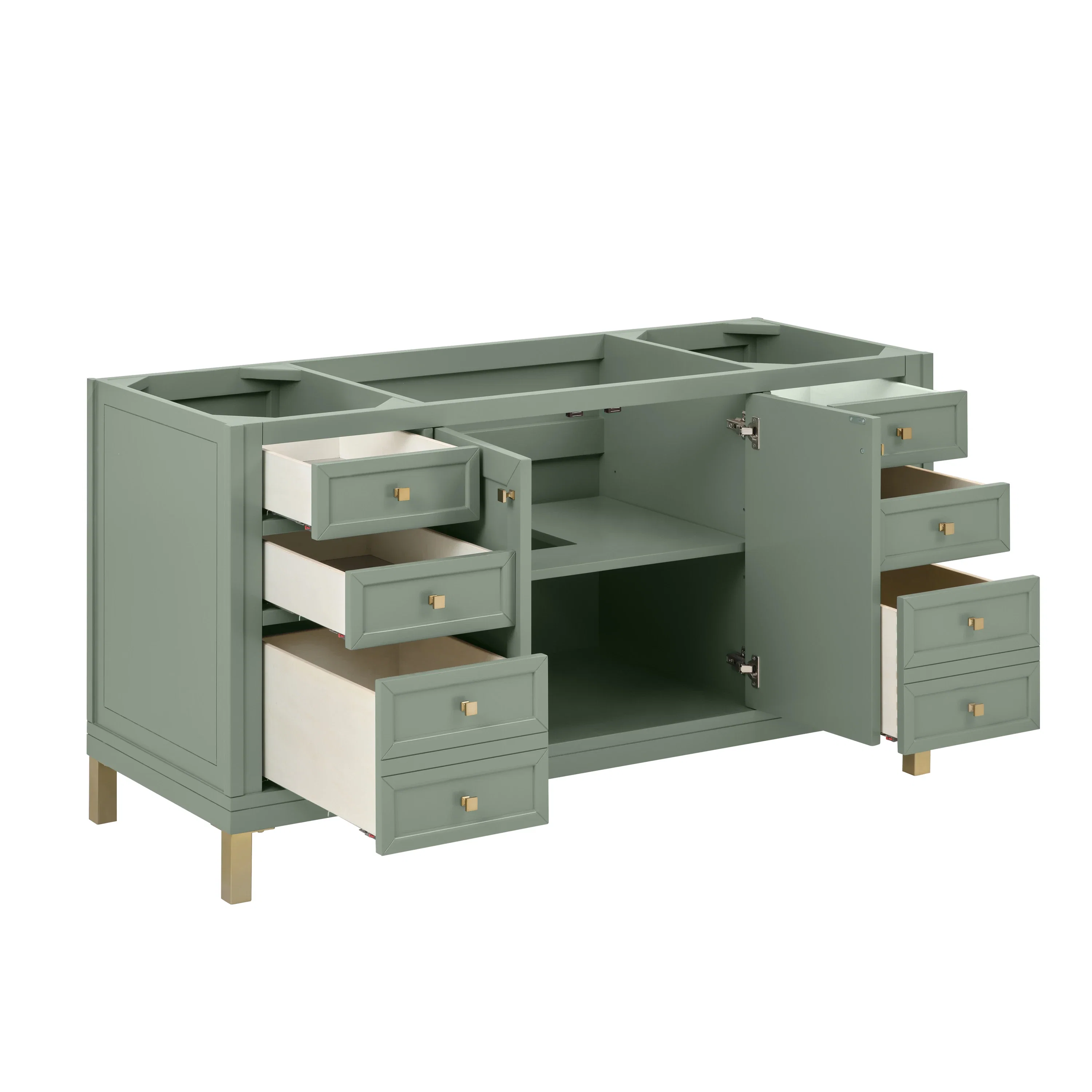 Chicago 60" Single Vanity, Smokey Celadon, w/ Single Hole 3CM White Zeus Silestone® Top & Backsplash