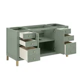 Chicago 60" Single Vanity, Smokey Celadon, w/ Single Hole 3CM White Zeus Silestone® Top & Backsplash