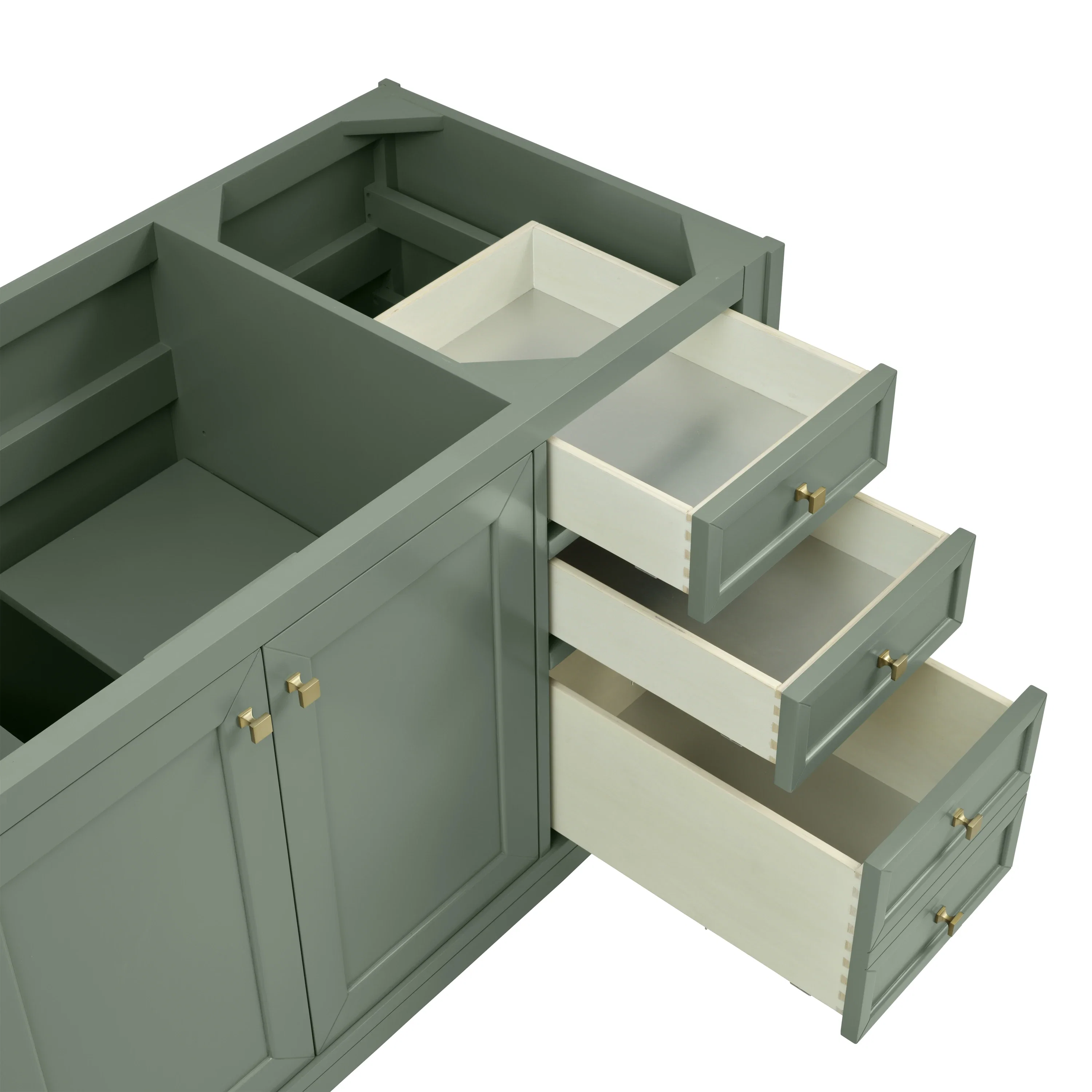 Chicago 60" Single Vanity, Smokey Celadon, w/ 3 CM Carrara Marble Top