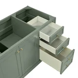Chicago 60" Single Vanity, Smokey Celadon, w/ 3 CM Ethereal Noctis Silestone® Top