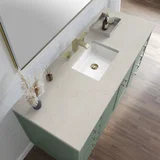 Chicago 60" Single Vanity, Smokey Celadon, w/ 3 CM Siberian Silestone Top