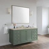 Chicago 60" Single Vanity, Smokey Celadon, w/ 3 CM Tajnar Eclos Top