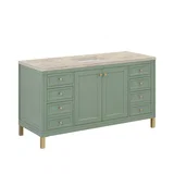 Chicago 60" Single Vanity, Smokey Celadon, w/ 3 CM Tajnar Eclos Top