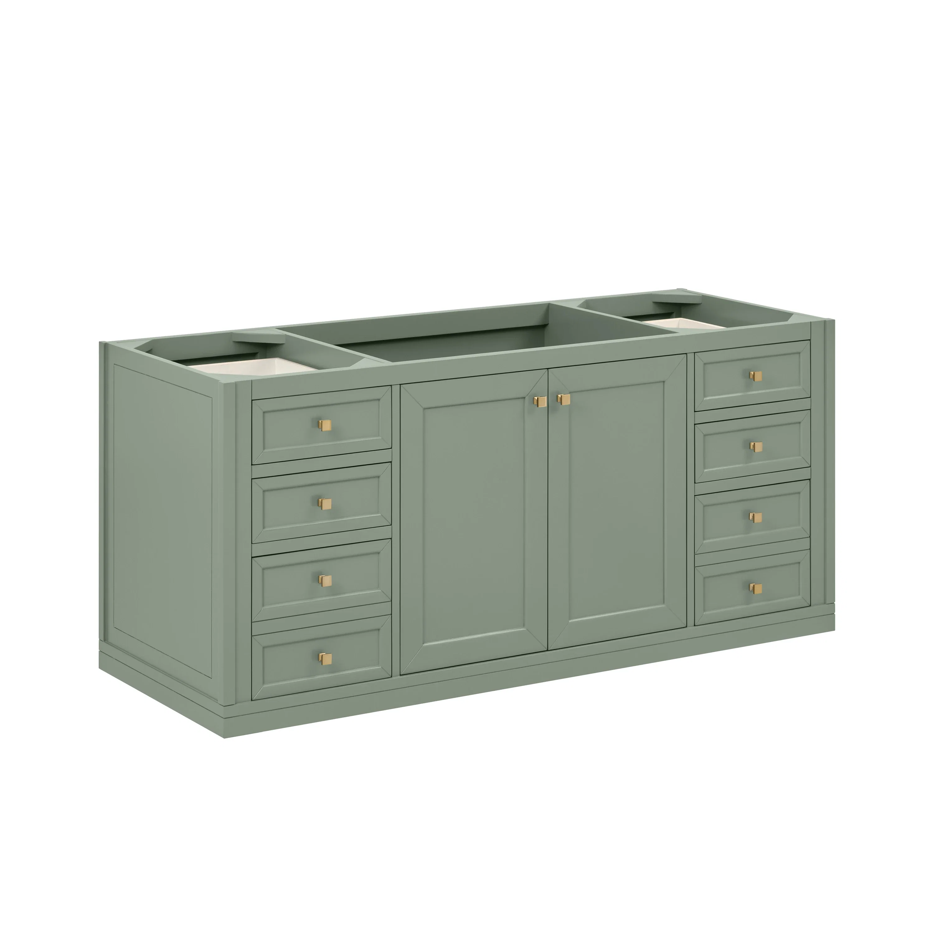 Chicago 60" Single Vanity, Smokey Celadon, w/ 3 CM White Zeus Silestone® Top