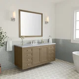 Chicago 60" Single Vanity, Walnut Whisper, w/ 3 CM Carrara Marble Top