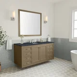 Chicago 60" Single Vanity, Walnut Whisper, w/ 3 CM Charcoal Soapstone Silestone® Top