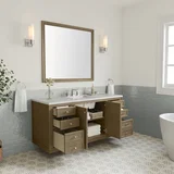Chicago 60" Single Vanity, Walnut Whisper, w/ 3 CM Eternal Jasmine Pearl Silestone® Top