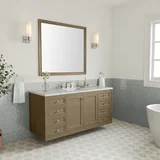 Chicago 60" Single Vanity, Walnut Whisper, w/ 3 CM Eternal Jasmine Pearl Silestone® Top