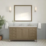 Chicago 60" Single Vanity, Walnut Whisper, w/ 3 CM Lime Delight Silestone® Top