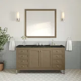 Chicago 60" Single Vanity, Walnut Whisper, w/ 3 CM Phantome Eclos Top