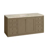 Chicago 60" Single Vanity, Walnut Whisper, w/ 3 CM Tajnar Eclos Top
