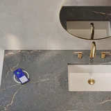 Chicago 60" Single Vanity, Walnut Whisper, w/ 3 CM Parisien Bleu Silestone® Top w/FreePower Wireless Charger