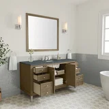 Chicago 60" Single Vanity, Walnut Whisper, w/ 3 CM Parisien Bleu Silestone® Top w/FreePower Wireless Charger