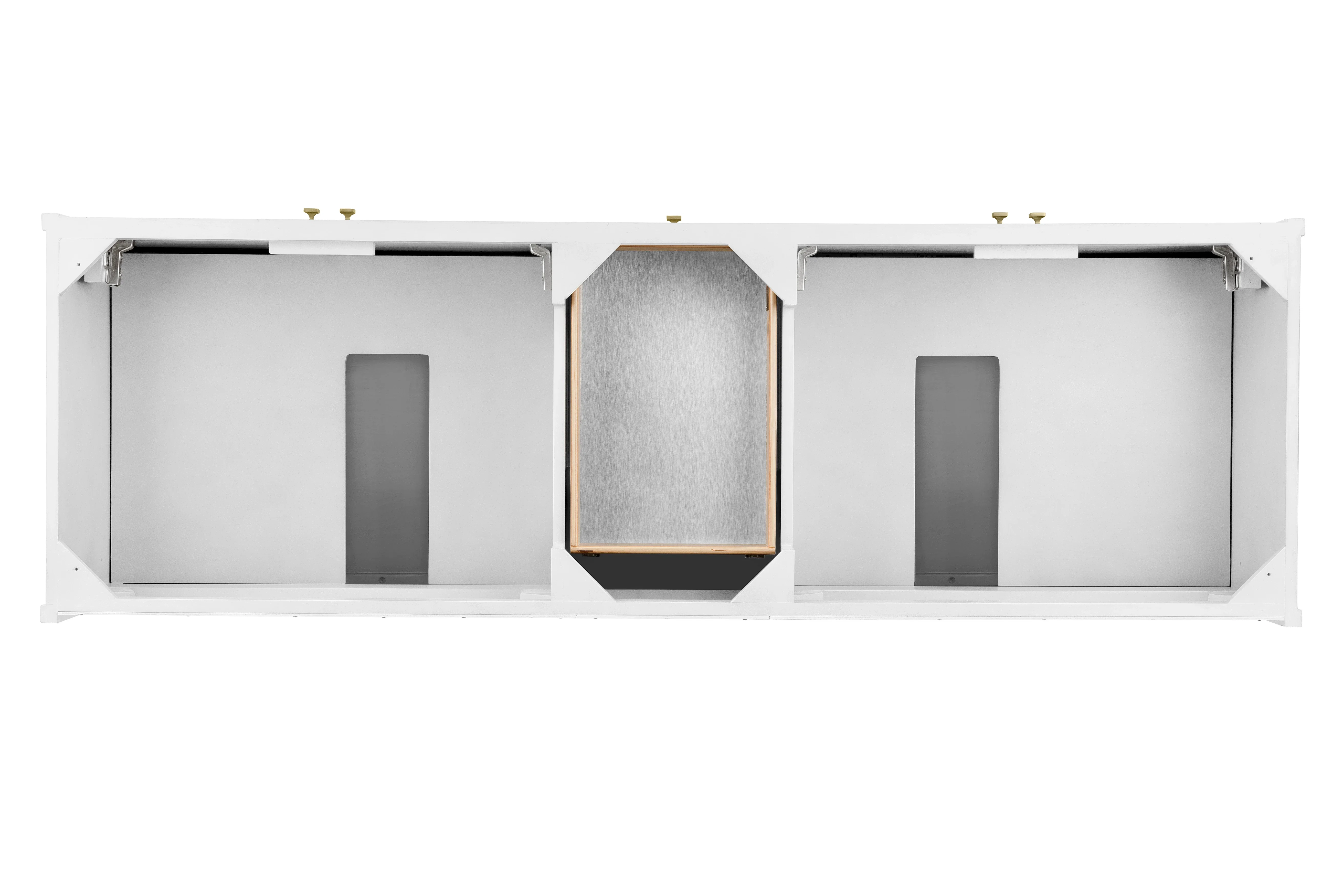 Chicago 72" Double Vanity, Glossy White, w/ 3 CM Charcoal Soapstone Silestone® Top