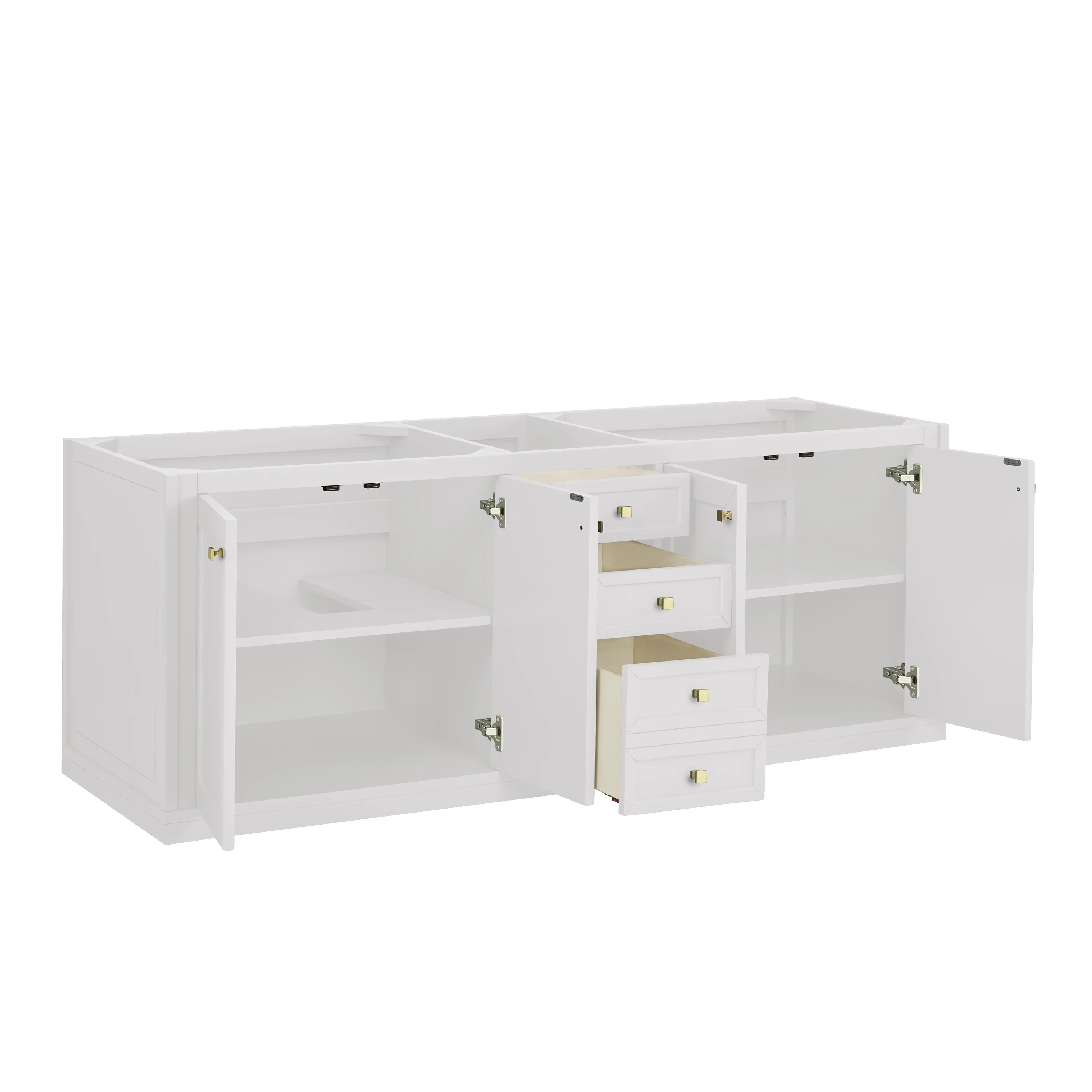 Chicago 72" Double Vanity, Glossy White, w/ 3 CM Parisien Bleu Silestone® Top