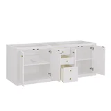 Chicago 72" Double Vanity, Glossy White, w/ 3 CM Parisien Bleu Silestone® Top