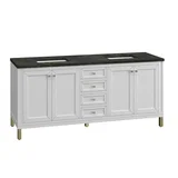 Chicago 72" Double Vanity, Glossy White, w/ 3 CM Phantome Eclos Top