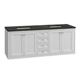 Chicago 72" Double Vanity, Glossy White, w/ 3 CM Phantome Eclos Top