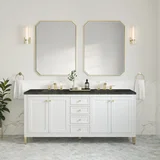 Chicago 72" Double Vanity, Glossy White, w/ 3 CM Phantome Eclos Top