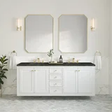 Chicago 72" Double Vanity, Glossy White, w/ 3 CM Phantome Eclos Top