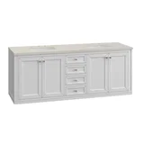 Chicago 72" Double Vanity, Glossy White, w/ 3 CM Siberian Silestone Top