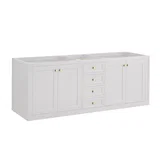 Chicago 72" Double Vanity, Glossy White, w/ 3 CM Parisien Bleu Silestone® Top w/FreePower Wireless Charger
