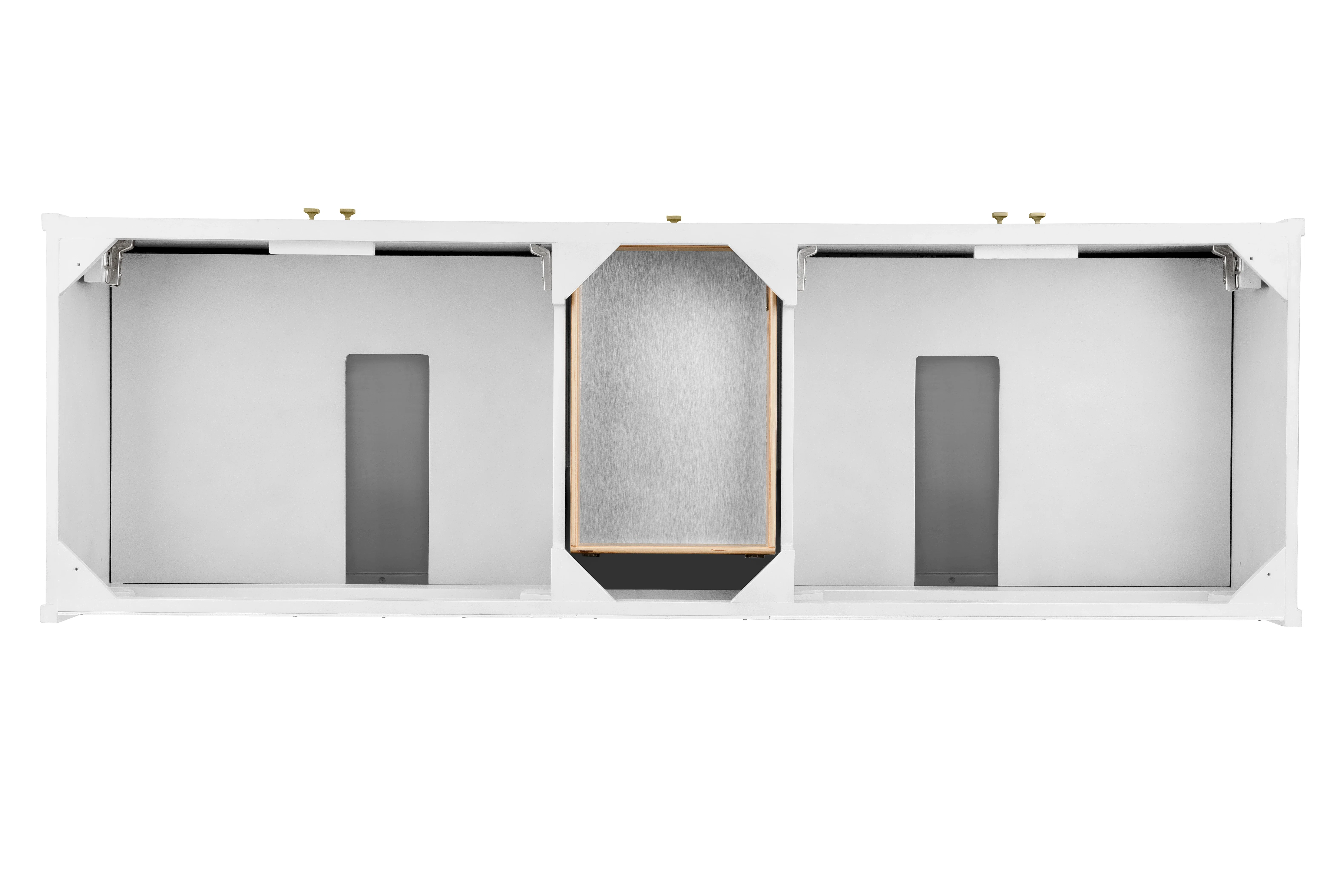 Chicago 72" Double Vanity, Glossy White, w/ 3 CM Parisien Bleu Silestone® Top w/FreePower Wireless Charger