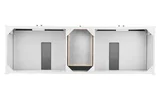 Chicago 72" Double Vanity, Glossy White, w/ 3 CM Tajnar Eclos Top w/FreePower Wireless Charger