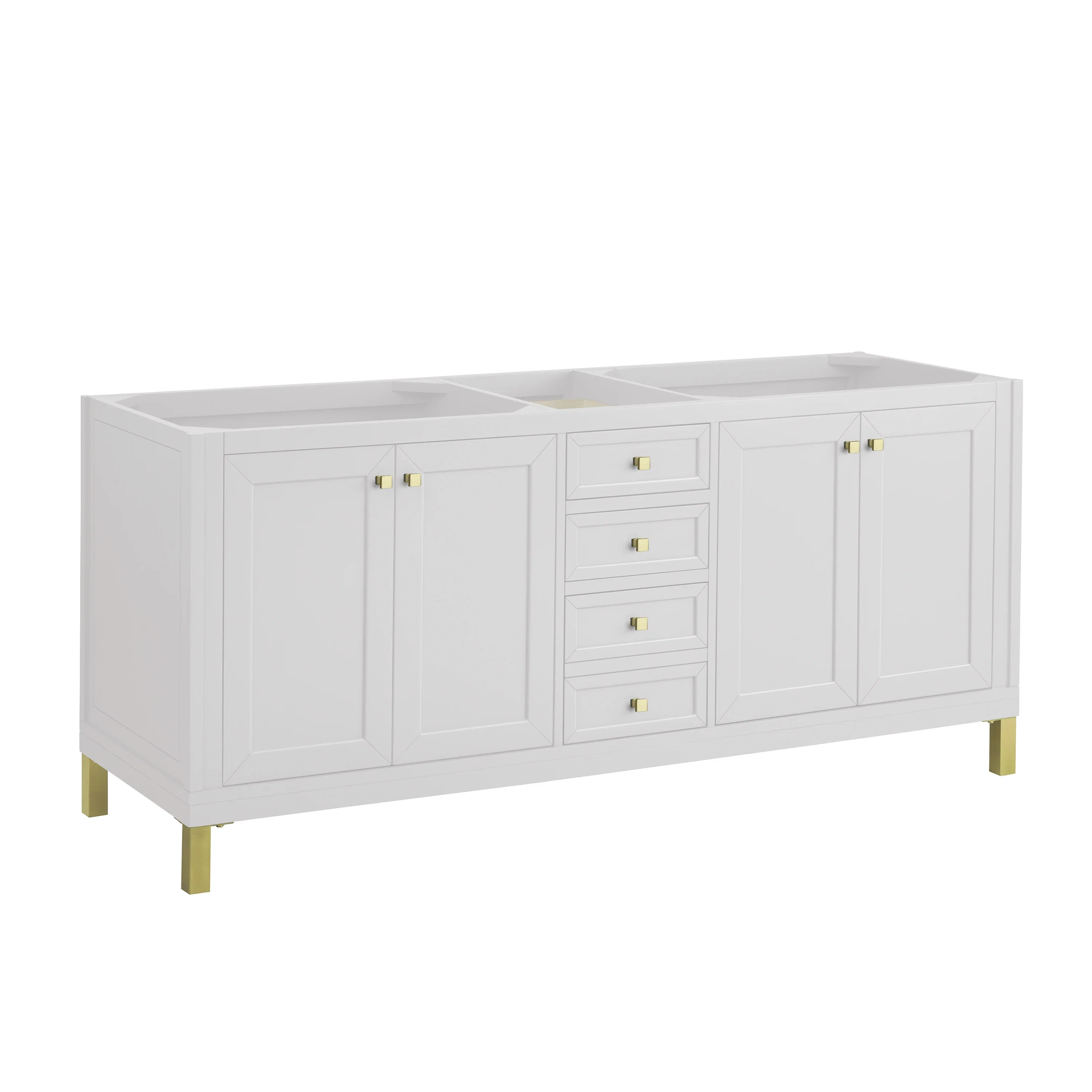 Chicago 72" Double Vanity, Glossy White