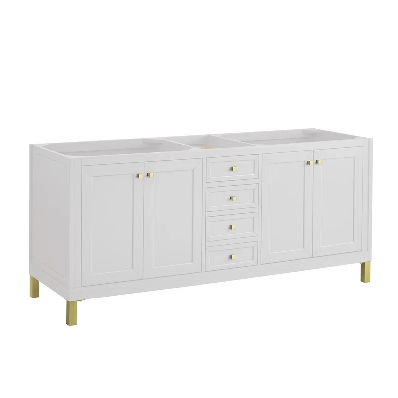 Chicago 72" Double Vanity, Glossy White