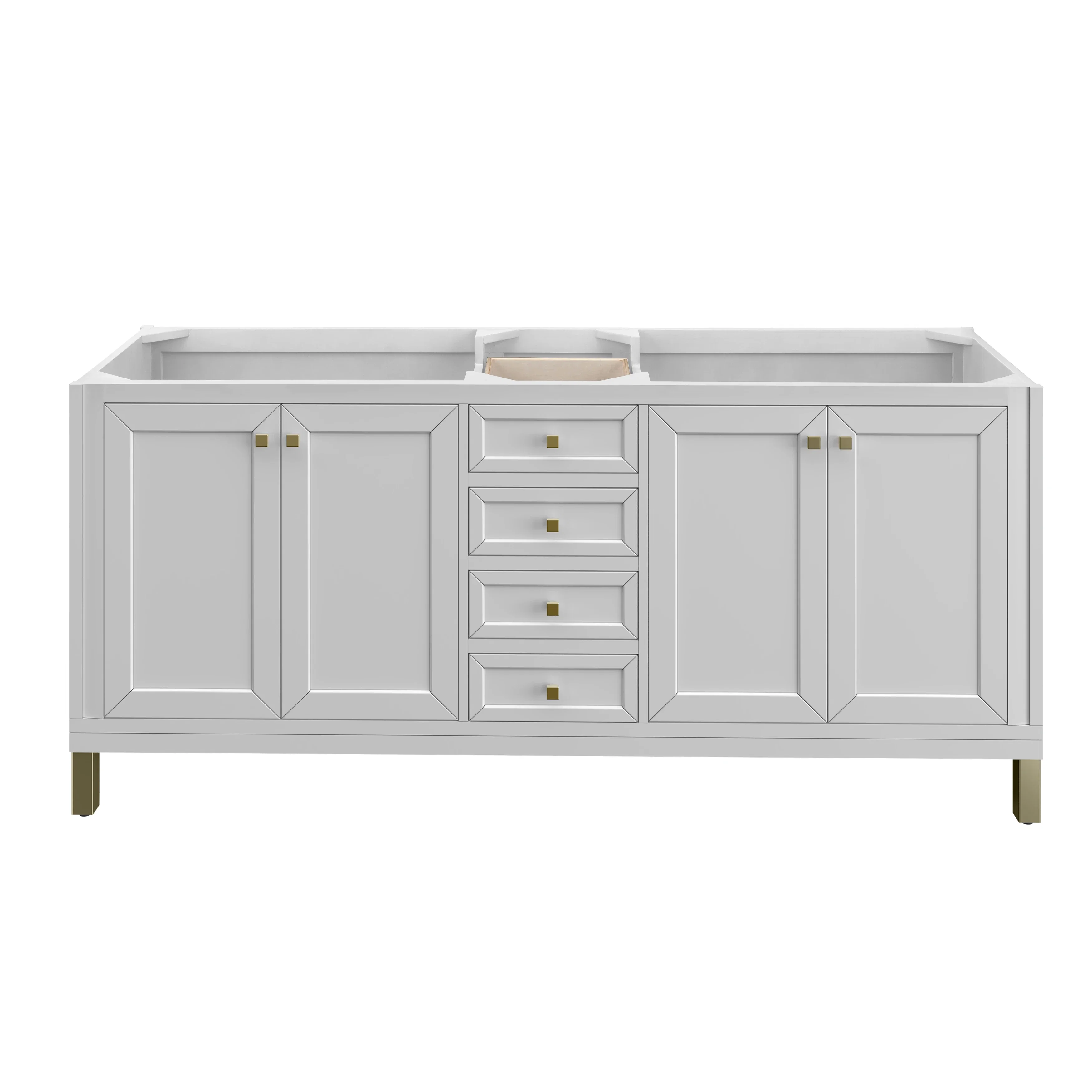 Chicago 72" Double Vanity, Glossy White