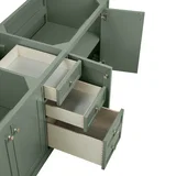 Chicago 72" Double Vanity, Smokey Celadon, w/ 3 CM Carrara Marble Top