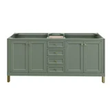 Chicago 72" Double Vanity, Smokey Celadon, w/ 3 CM Carrara Marble Top
