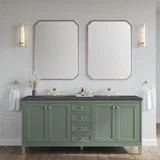 Chicago 72" Double Vanity, Smokey Celadon, w/ 3 CM Charcoal Soapstone Silestone® Top