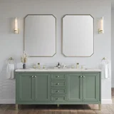 Chicago 72" Double Vanity, Smokey Celadon, w/ 3 CM Eternal Jasmine Pearl Silestone® Top