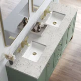 Chicago 72" Double Vanity, Smokey Celadon, w/ 3 CM Eternal Jasmine Pearl Silestone® Top