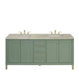 Chicago 72" Double Vanity, Smokey Celadon, w/ 3 CM Tajnar Eclos Top