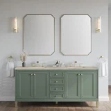 Chicago 72" Double Vanity, Smokey Celadon, w/ 3 CM Tajnar Eclos Top