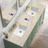 Chicago 72" Double Vanity, Smokey Celadon, w/ 3 CM Tajnar Eclos Top w/FreePower Wireless Charger