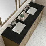 Chicago 72" Double Vanity, Walnut Whisper, w/ 3 CM Phantome Eclos Top