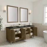 Chicago 72" Double Vanity, Walnut Whisper, w/ 3 CM Phantome Eclos Top