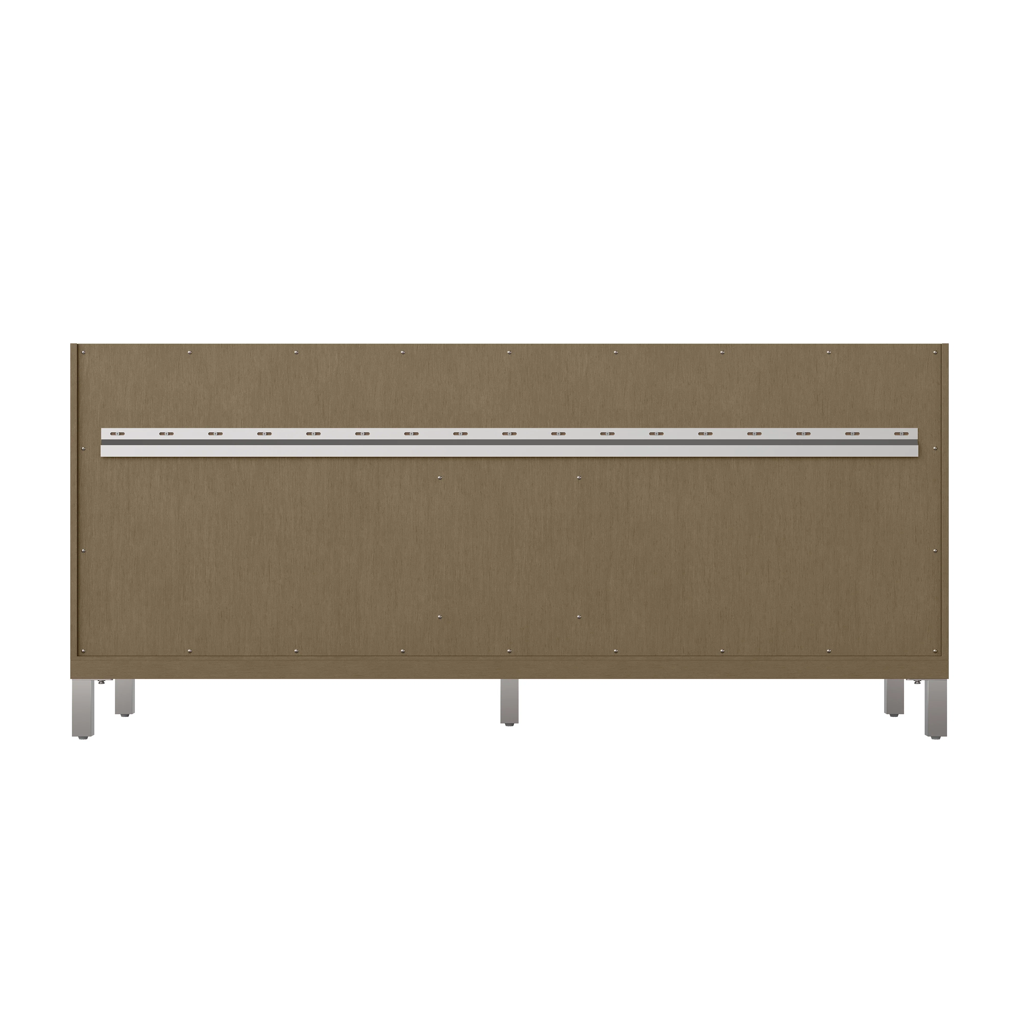 Chicago 72" Double Vanity, Walnut Whisper, w/ 3 CM White Zeus Silestone® Top