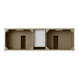 Chicago 72" Double Vanity, Walnut Whisper, w/ 3 CM Eternal Jasmine Pearl Silestone Top w/ FreePower Wireless Charger