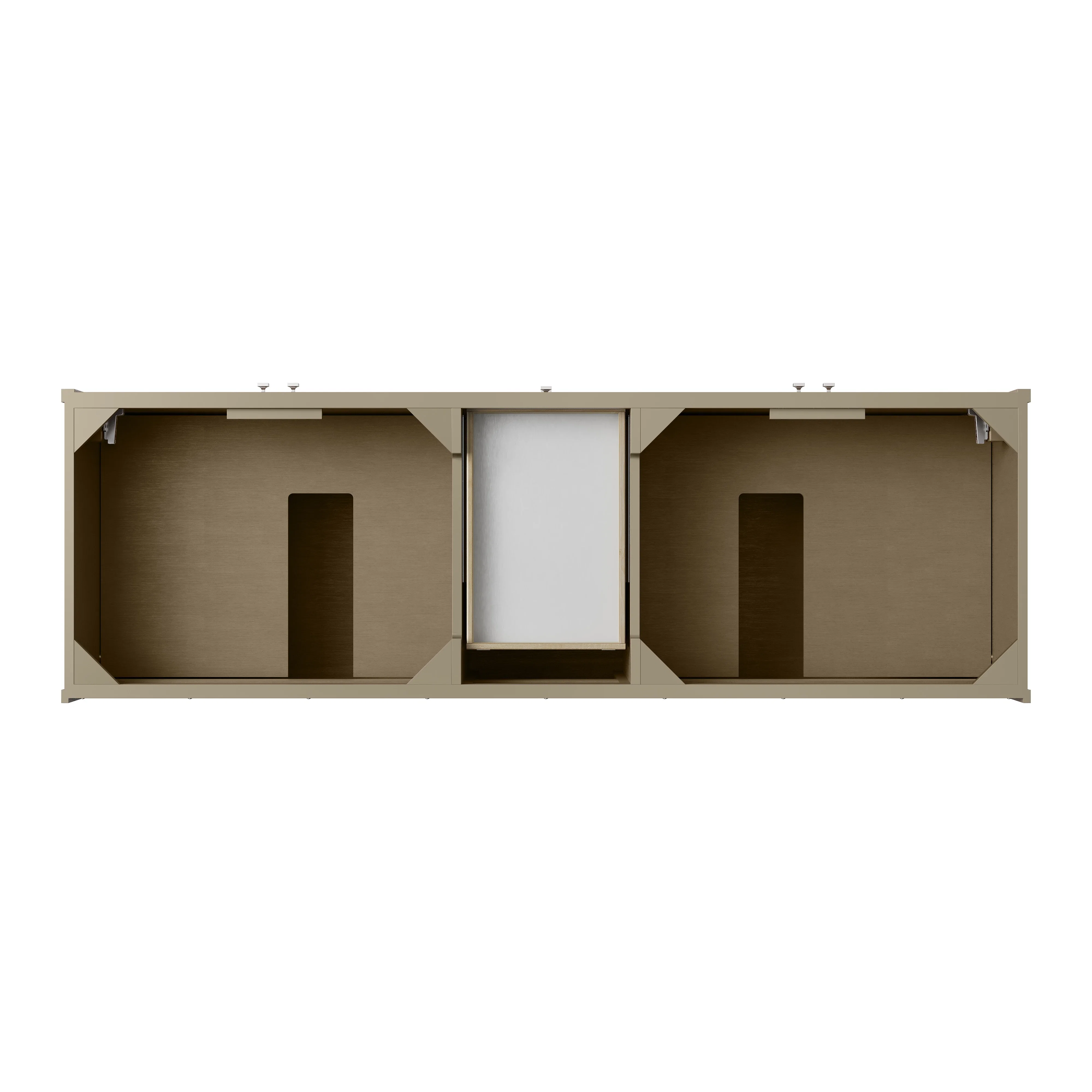 Chicago 72" Double Vanity, Walnut Whisper, w/ 3 CM Parisien Bleu Silestone® Top w/FreePower Wireless Charger