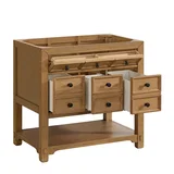Malibu 36" Single Vanity, Amber Birch w/ 3 CM Charcoal Soapstone Top