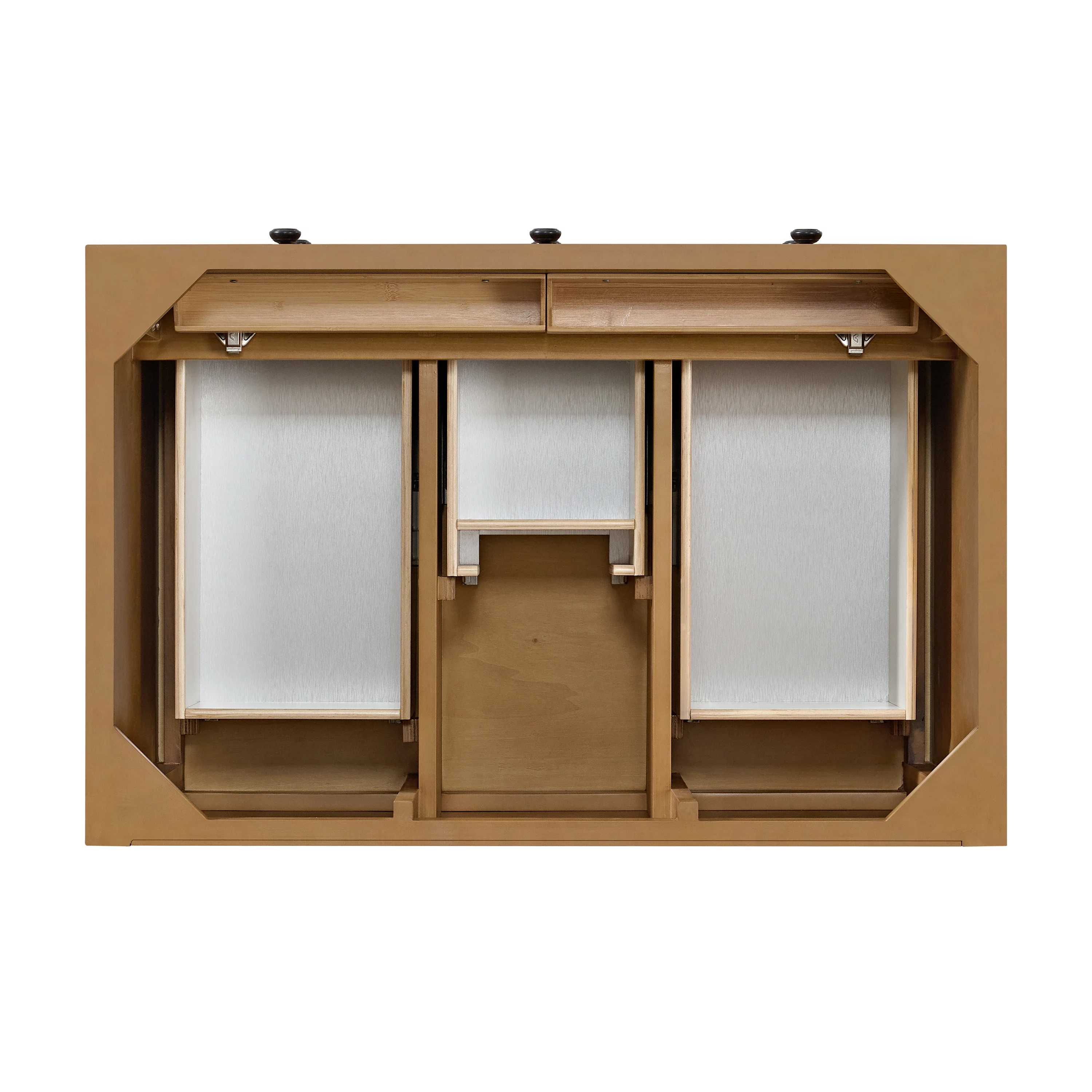 Malibu 36" Single Vanity, Amber Birch w/ 3 CM Eternal Jasmine Pearl Top